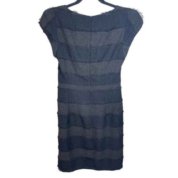 Nanette Lepore Designer Catch Me Cap Sleeve Gray Brown Black Dress Size 6 Career - Picture 4 of 14